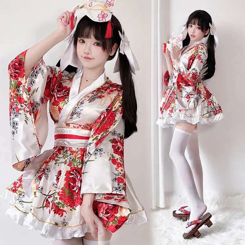 Bathrobe - Japoński modyfikowany strój kimono dla kobiet,