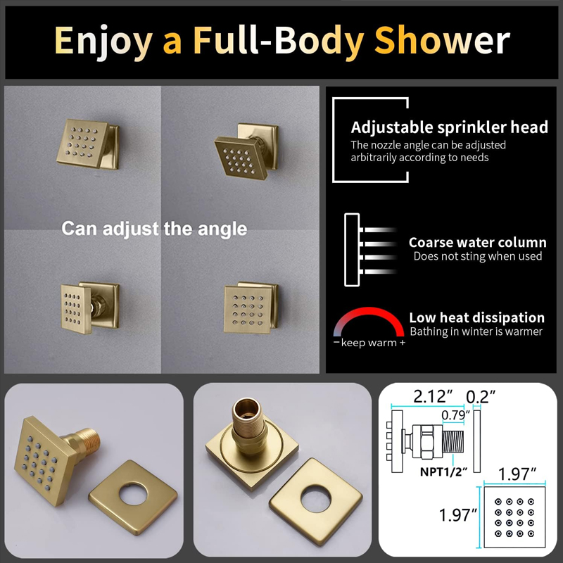 Mosiężny, szczotkowany złoty,  – Body Brush recenzja i cena